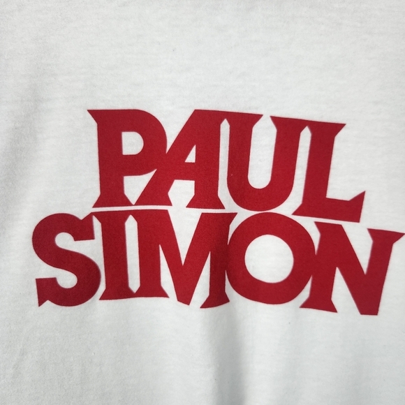 Paul Simon White & Red 70s Men's T-shirt Size L - Picture 4 of 14